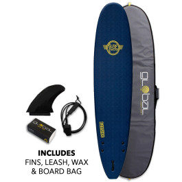 Surfworx Banshee Longboard soft surfboard 9ft 0 Package - Blue