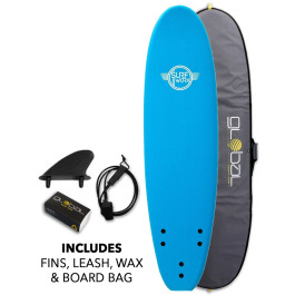 7'0 Smile On Surf ファンボード SUPER SOFT TECH Surfworx Base Mini Mal soft surfboard package 7ft 6 - Azure Blue
