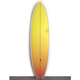 Torq Mod Fish Surfboard 6ft 6 - Yellow Orange Retro Fade