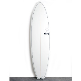 Torq Mod Fish Surfboard 6ft 6 - White/Pinline