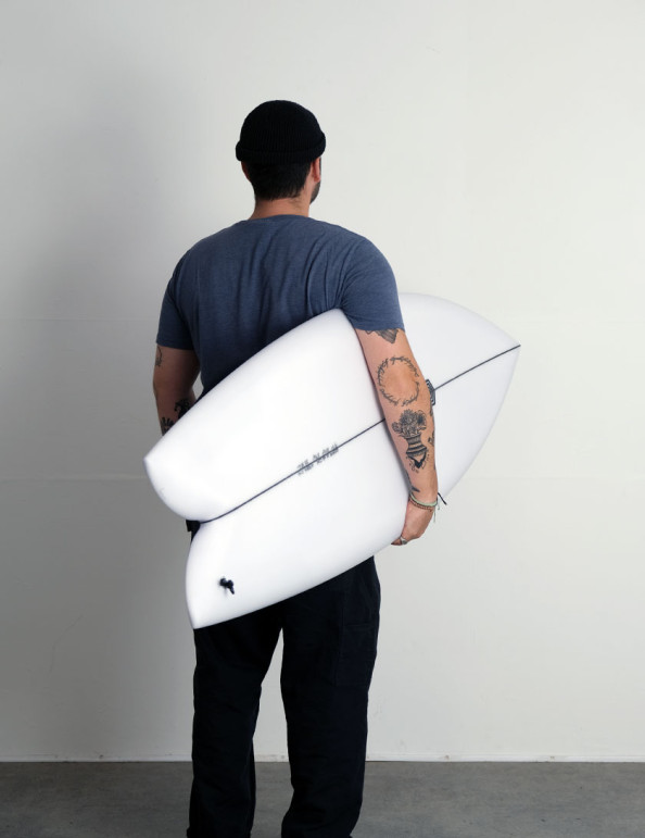 Channel Islands Feb's Fish surfboard 5ft 9 Futures - White