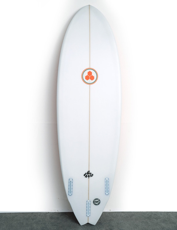 Channel Islands G Skate Surfboard 5ft 8 Futures - Orange Deck Spray
