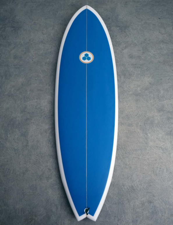 Channel Islands G Skate Surfboard 5ft 10 Futures - Blue Deck Spray