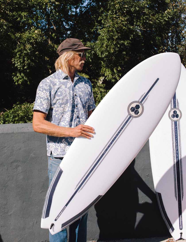 Channel Islands G Skate Surfboard 5ft 10 Futures - Blue Deck Spray