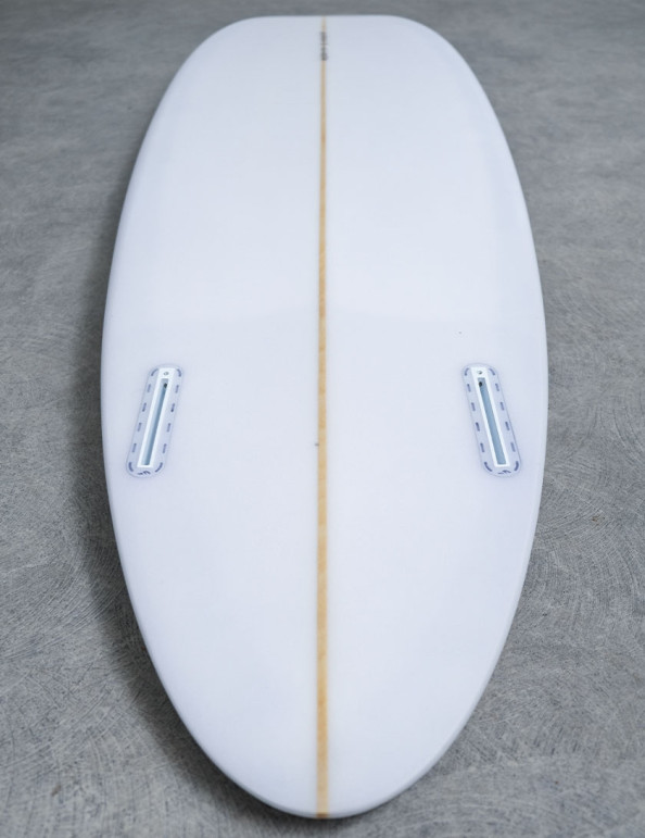 Channel Islands Mid Twin surfboard 7ft 2 Futures - White