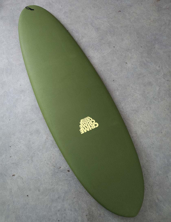 Crime Stubby Soft Top Surfboard 6ft 6 Single Fin - Army Green