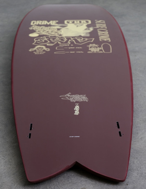 Crime Keel Long Fish Soft Top Surfboard 7ft 5 - Oxblood/Syndicate