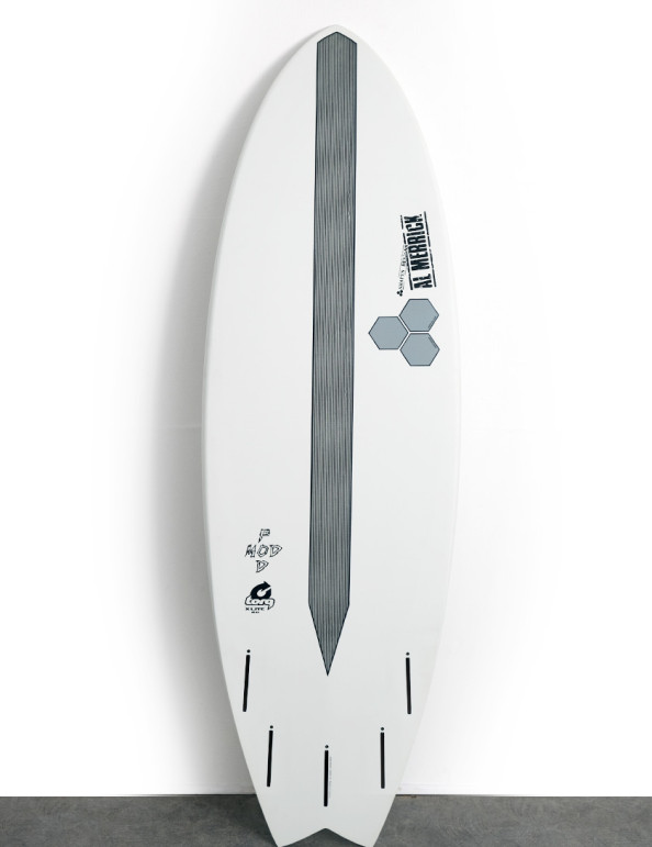 Torq x Channel Islands X-Lite Pod Mod surfboard 5ft 10 - White + Pinline