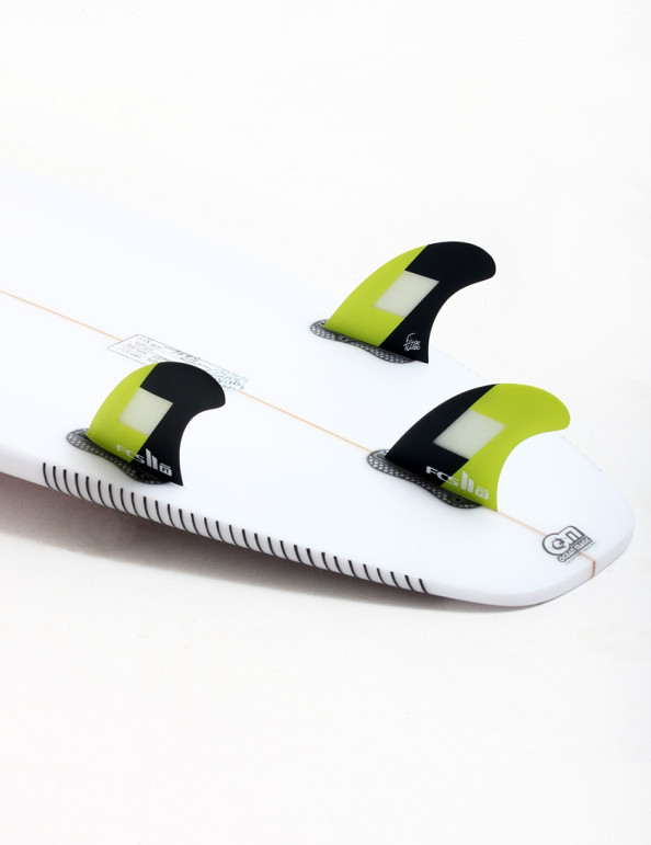 FCS II Filipe Toledo PC Tri Fins Medium - Neon Yellow