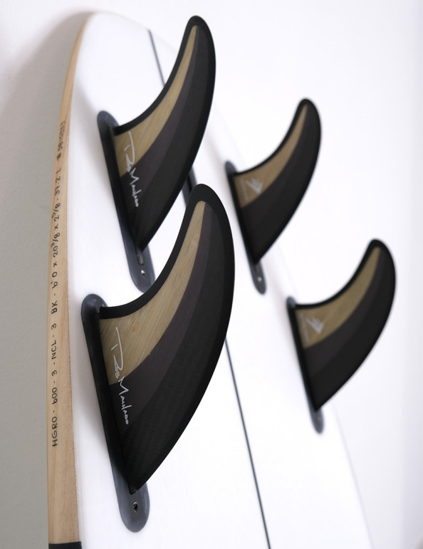 Machado Groove Futures Tri-Quad Fins Medium/Large - Black/Wood