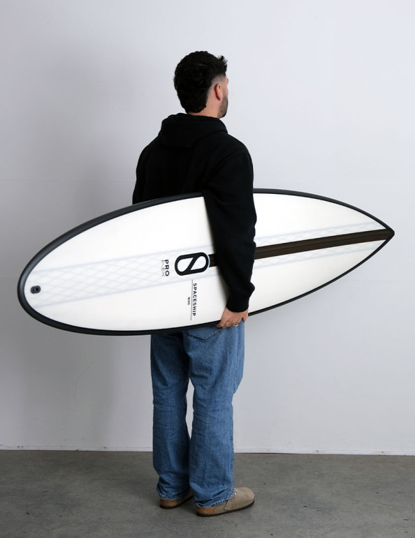 サーフボード FireWire Quadraflex 5’10x19x2 1/8 Firewire Spaceship Surfboard Proflex 5ft 10 Futures - White/Black