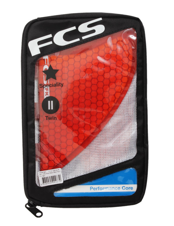 FCS FK-1 PC Fish Keel Twin Fins Large - Red