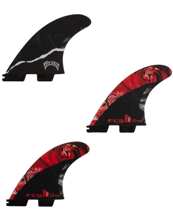 FCS II Matt Biolos PC Carbon Tri- Fins Large - Red
