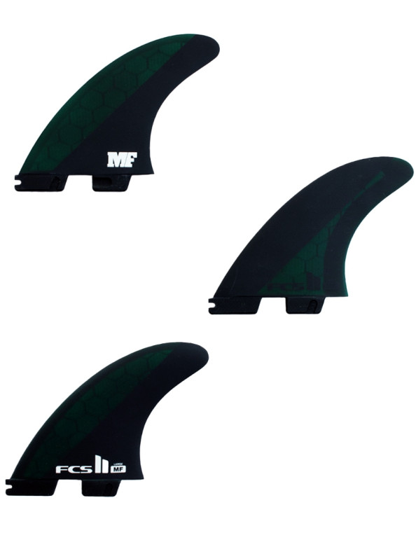 FCS II Mick Fanning PC Tri Fins Large - Black/Olive