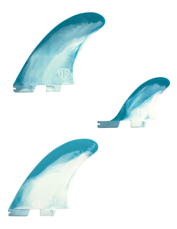 FCS II MR PC Twin + Stabilizer Fins X Large - Dusty Blue