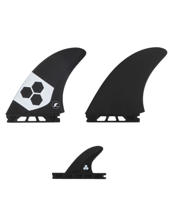 Futures AMT Alpha Series Twin Fin + Trailer Large - Carbon/White