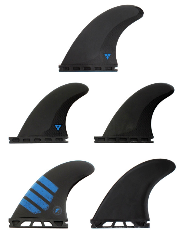 Futures F6 Alpha Tri-Quad Fins Medium - Carbon/Blue