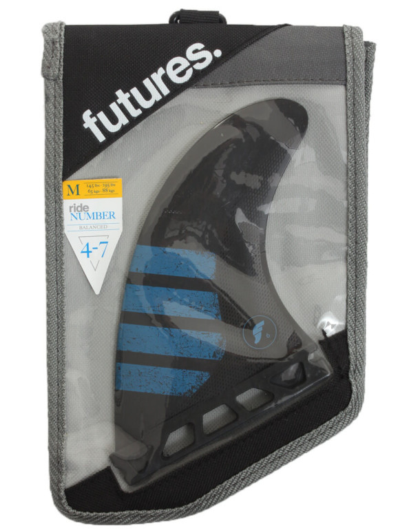 Futures F6 Alpha Tri Fins Medium - Carbon/Blue