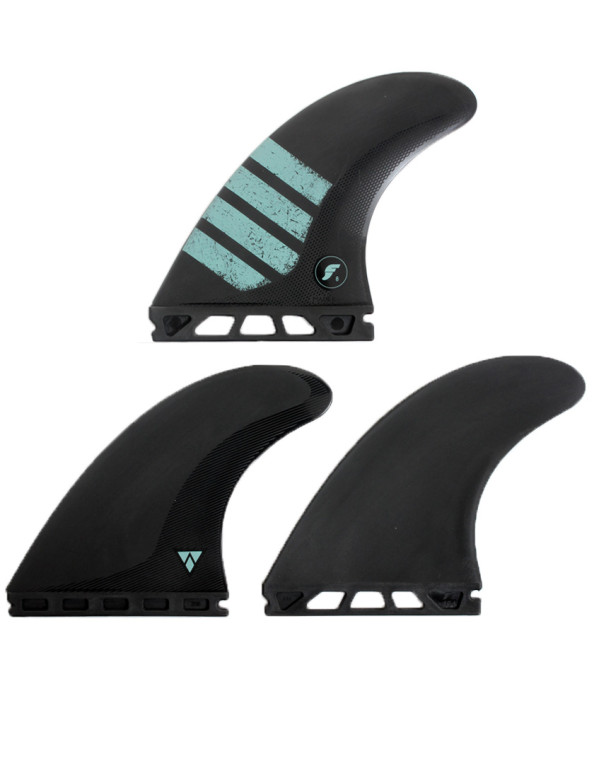 Futures F8 Alpha Tri Fins Large - Carbon/Light Blue