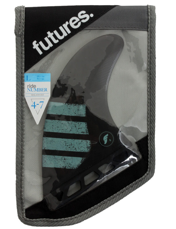 Futures F8 Alpha Tri Fins Large - Carbon/Light Blue