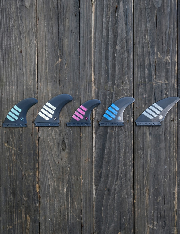 Futures F8 Alpha Tri Fins Large - Carbon/Light Blue