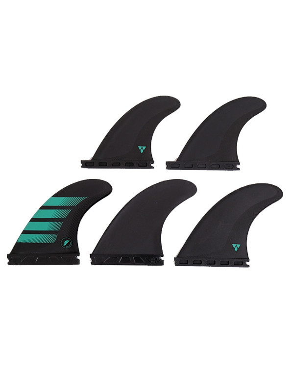 Futures F6 Alpha Tri-Quad Fins Medium - Carbon/Teal