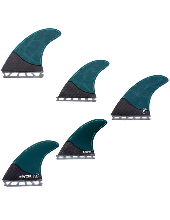 Futures Pyzel Honeycomb/Carbon Tri-Quad Fins Large - Pacific Blue