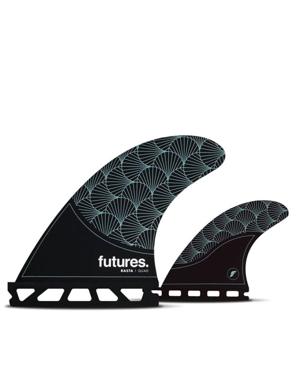 Futures Rasta Honeycomb Quad Fin Set - Black/Teal
