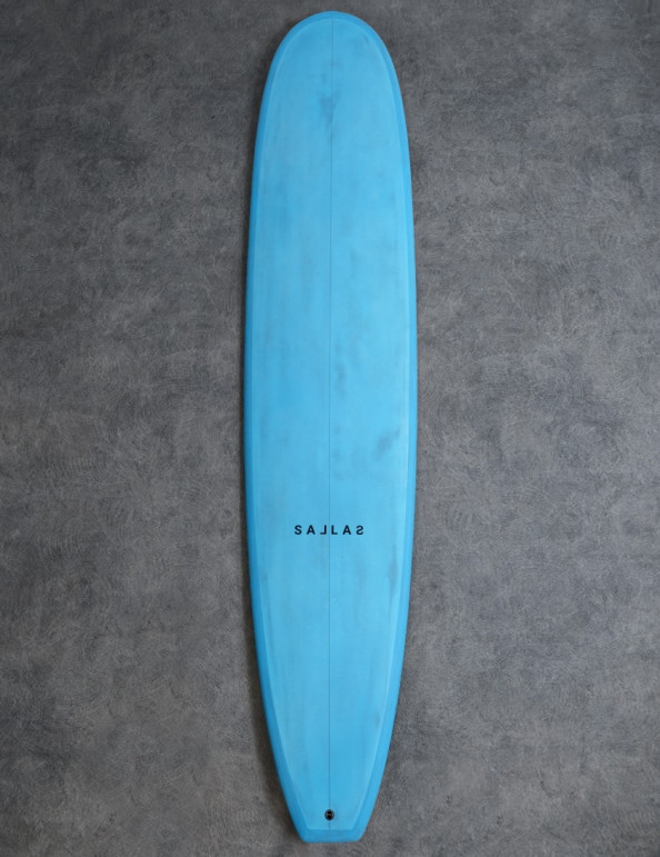 Kai Sallas Thunderbolt Black Camper surfboard 9ft 1- Light Blue