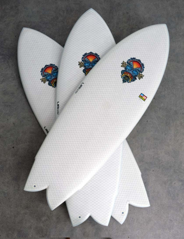 Lib Tech x Lost RNF Retro Fish surfboard 5ft 7 - White
