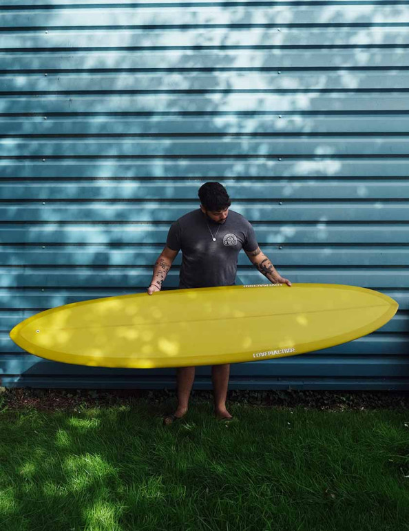 Love Machine Thick Lizzy surfboard 7ft 10 - Gold Tint