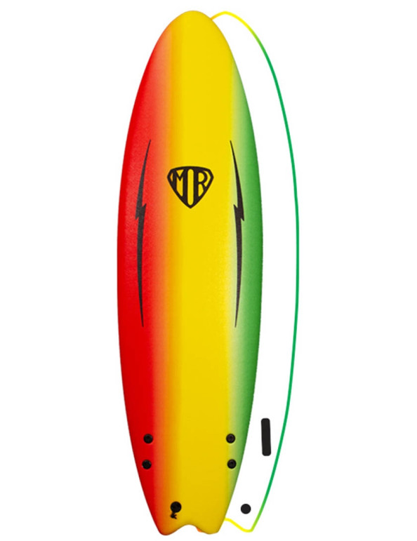 Ocean & Earth MR Ezi-Rider Twin fin Soft Surfboard 6ft 6 - Rasta