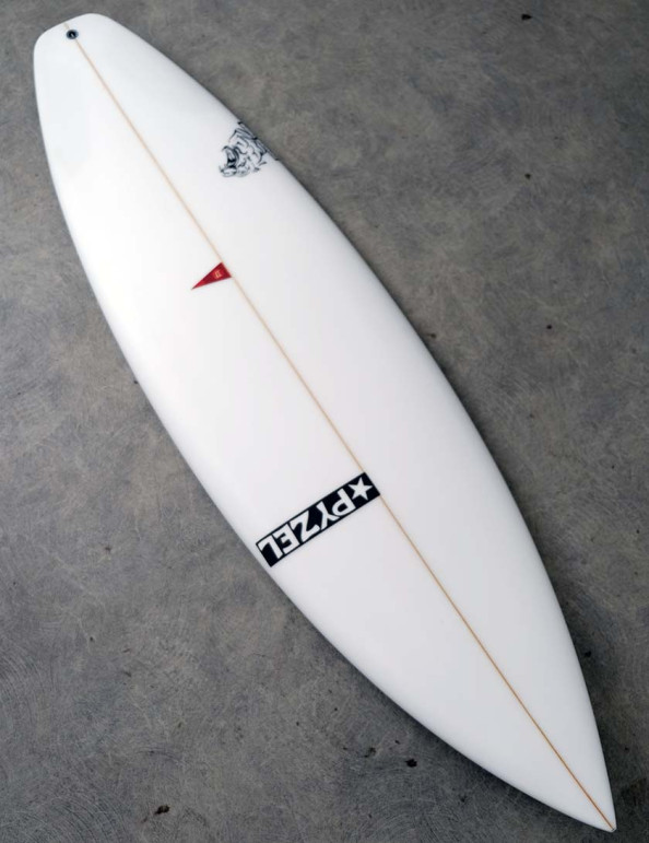 Pyzel Power Tiger surfboard 6ft 2 Futures - White