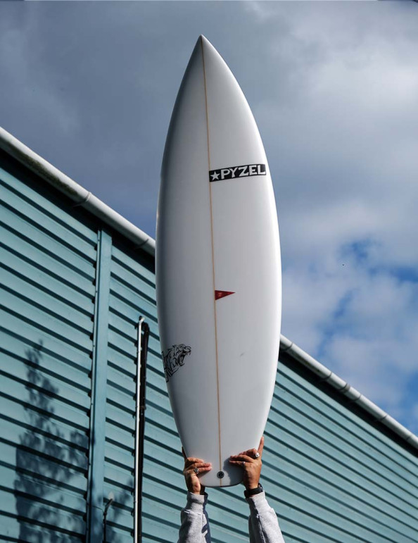 Pyzel Power Tiger surfboard 5ft 11 Futures - White