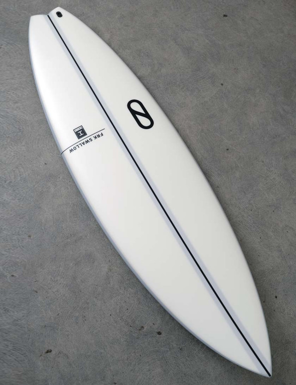 Slater Designs Ibolic FRK Swallow Surfboard 5ft 8 Futures - White