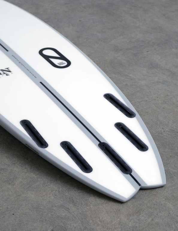 Slater Designs Ibolic FRK Swallow Surfboard 5ft 8 Futures - White