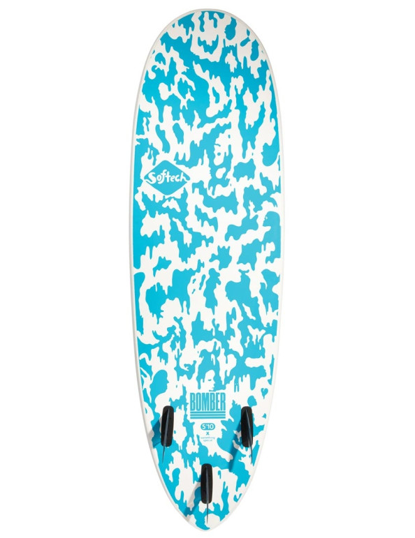 Softech Bomber soft surfboard 5ft 10 FCS II - Blue/White