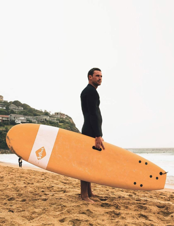 Softech Roller Hand Shaped soft surfboard 7ft 6 - Almond
