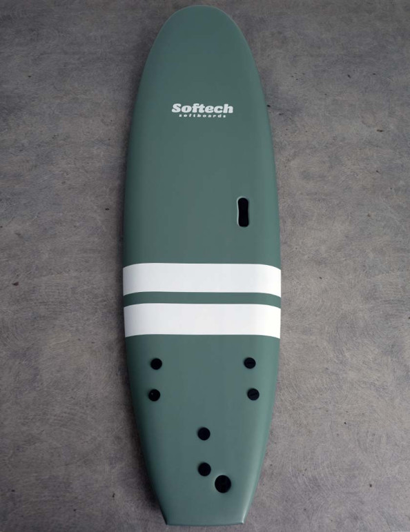 Softech Roller Hand Shaped soft surfboard 7ft 0 - Smoke Green Softech Roller Hand Shaped soft surfboard 7ft 0 - Smoke Green