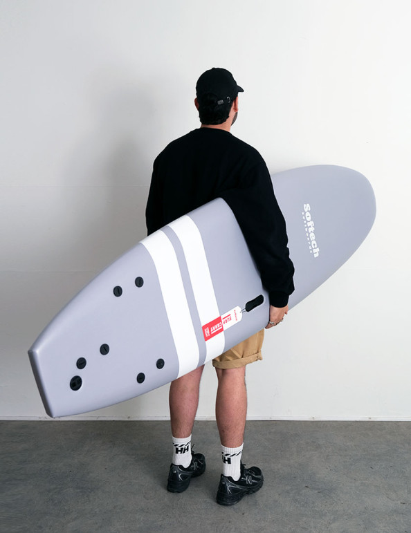 Softech Roller Hand Shaped soft surfboard 6ft 6 - Grey