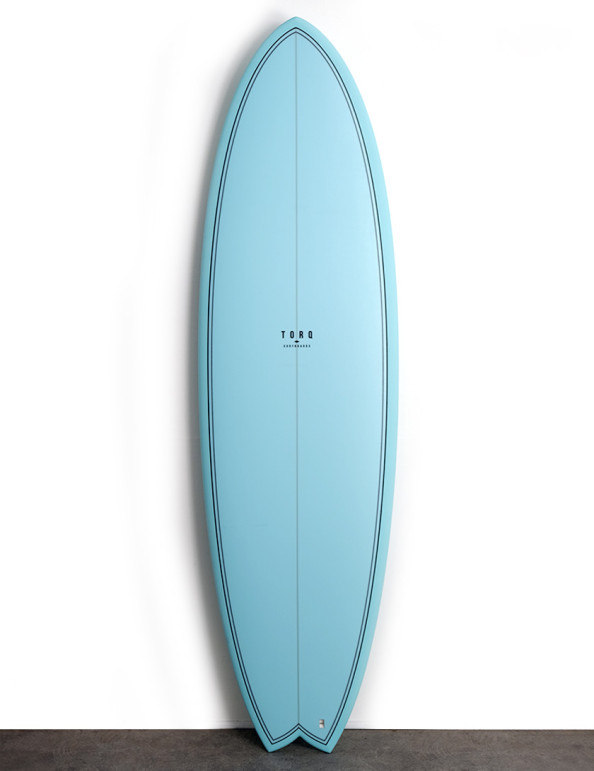 Torq Mod Fish surfboard 7ft 2 Package - Blue Fibre Pattern