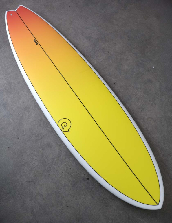 Torq Mod Fish Surfboard 6ft 3 package - Yellow Orange Retro Fade