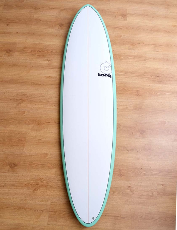Torq Mod Fun surfboard 7ft 2 - Sea Green/Pinline/White Deck