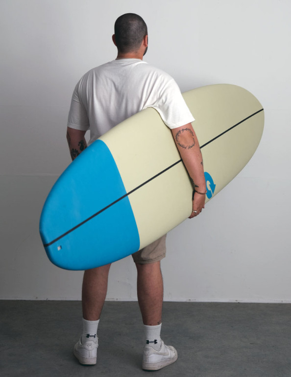 Torq Mod Fun V+ EVA Soft Top Surfboard 7ft 8 - Sand/Blue Croc Skin