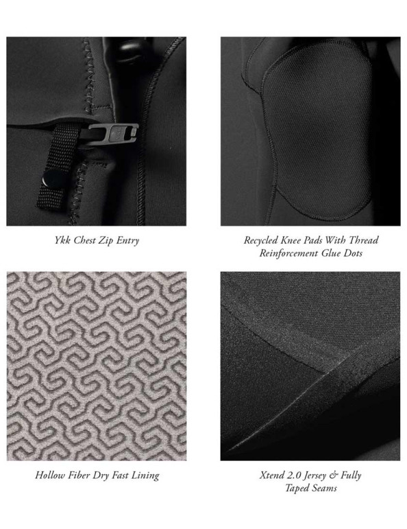 Vissla 7 Seas Hooded 6/5mm wetsuit - Black