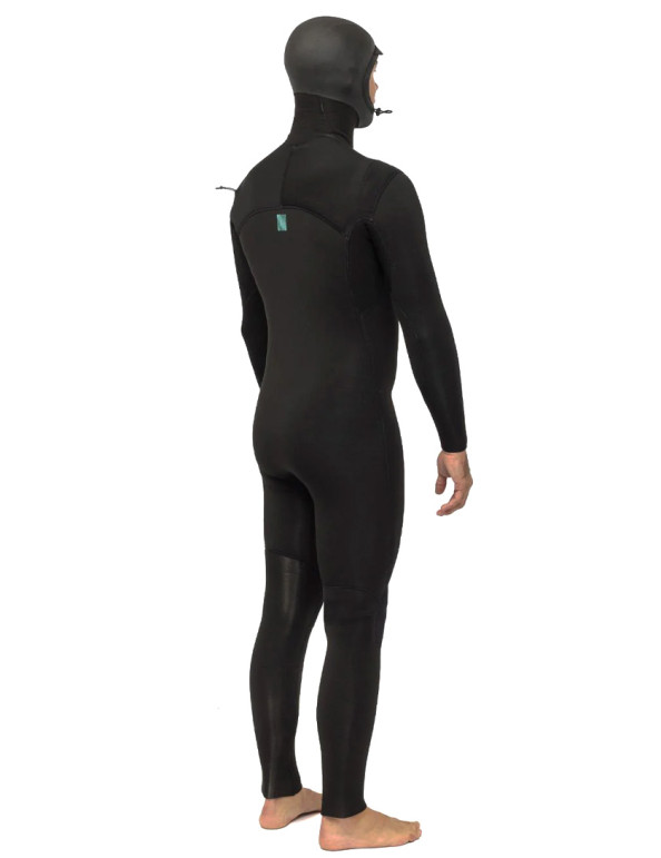 Vissla x Axxe New Seas V Zip Hooded 4/3mm Wetsuit - Black