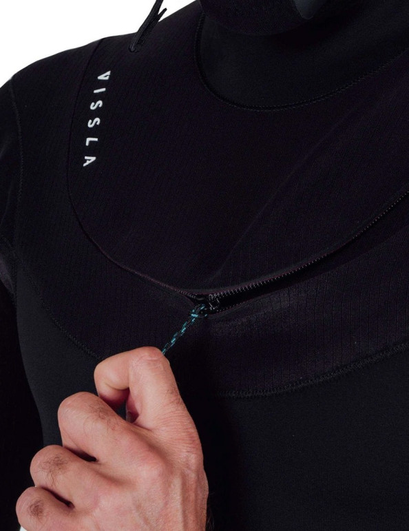 Vissla x Axxe New Seas U Zip Hooded 6/5mm Wetsuit - Black
