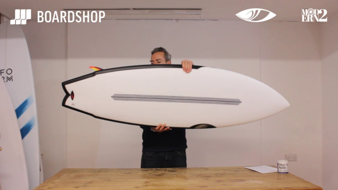 Sharp Eye Modern 2 Fusion E2 Surfboard 5ft 8 FCS II - White