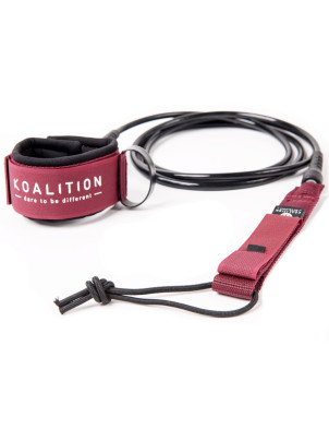 Koalition Regular 7ft surfboard leash - Dark Red/Black