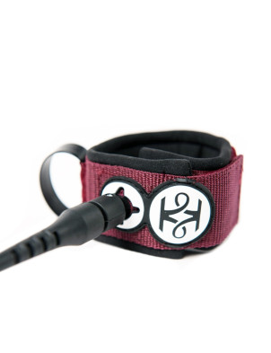 Koalition Comp 6ft Surfboard Leash - Dark Red/Black